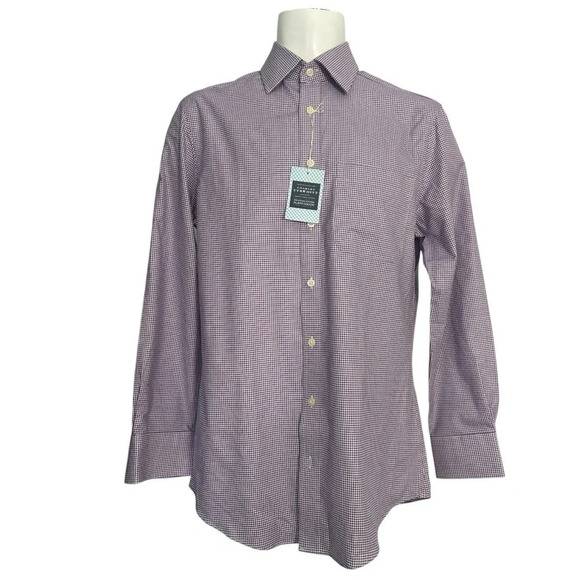 CHARLES TYRWHITT, 100% Egyptian Cotton Puppytooth Slim fit Dress Shirt, 15/33in - Picture 2 of 9